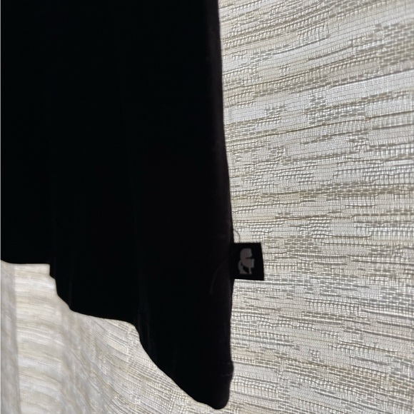 Karl Lagerfeld Rhinestone Bonjour Black T-Shirt - Picture 5 of 8